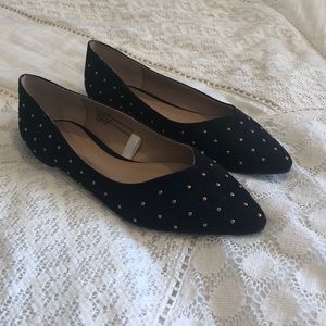 NWOT Faux Suede Studded Flats
